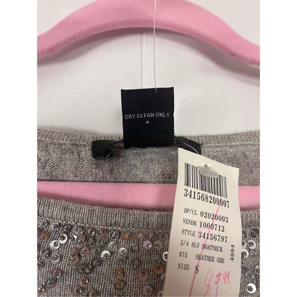 New Arden B Gray Silk Cashmere Boat Neck Sweater Women’s Small - Picture 8 of 9